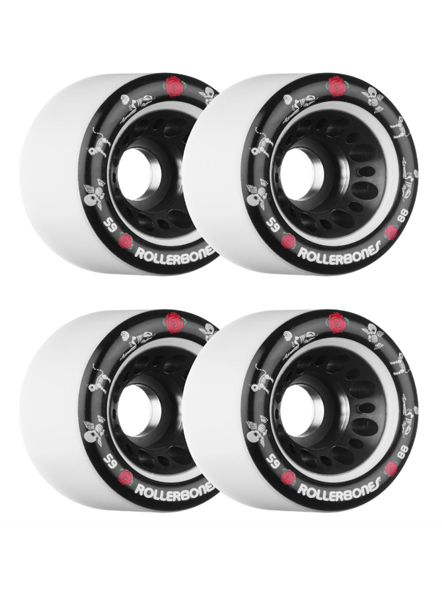 RollerBones Day Of The Dead 92A Speed/Derby Wheels - Set Of 8 Wheels With Nylon Core For Roller Skating
