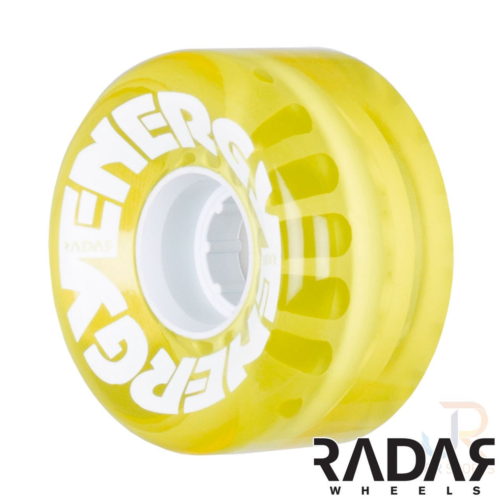 Radar Rims Radar Energy Skate Wheels Clear Clear Yellow 62mm 78a - 4 Pack – Ripped ...