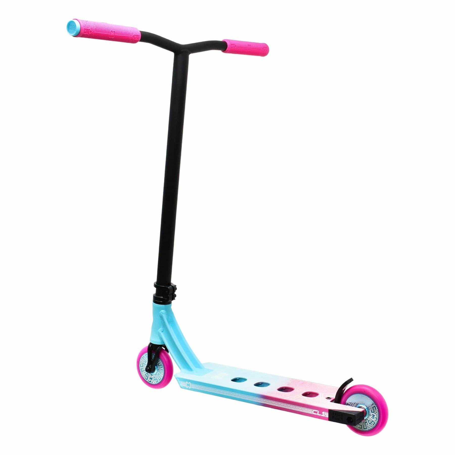 Pink Rocker Scooter Core CL1 Stunt Scooter Pink/Teal – Ripped Knees