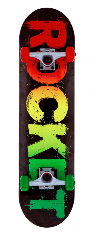 Rocket Rasta Fade Complete Skateboard – Ripped Knees